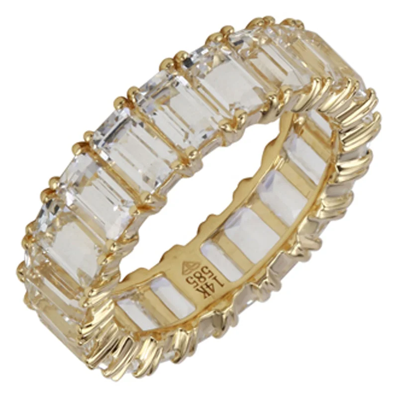 Luxury Jewelry Clearance – Shop Premium Styles Now Emerald Cut White Topaz Band