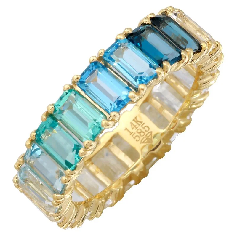 Grab Stylish Jewelry Before The Sale Ends 14k Gold Gemstone Blue Ombre Eternity Ring Grab Stylish Jewelry Before The Sale Ends 14k Gold Gemstone Blue Ombre Eternity Ring