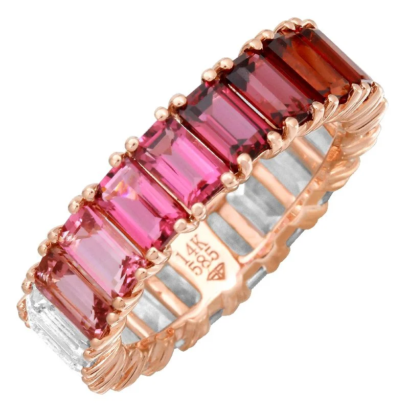 High-Quality Jewelry At A Fraction Of The Cost 14k Gold Gemstone Red Ombre Emerald Cut Eternity Ring High-Quality Jewelry At A Fraction Of The Cost 14k Gold Gemstone Red Ombre Emerald Cut Eternity Ring
