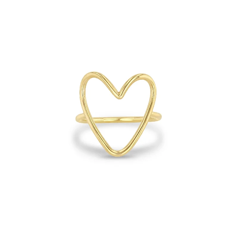 Luxury Meets Affordability – Jewelry Sale Live Now 14k Gold Large Open Heart Ring