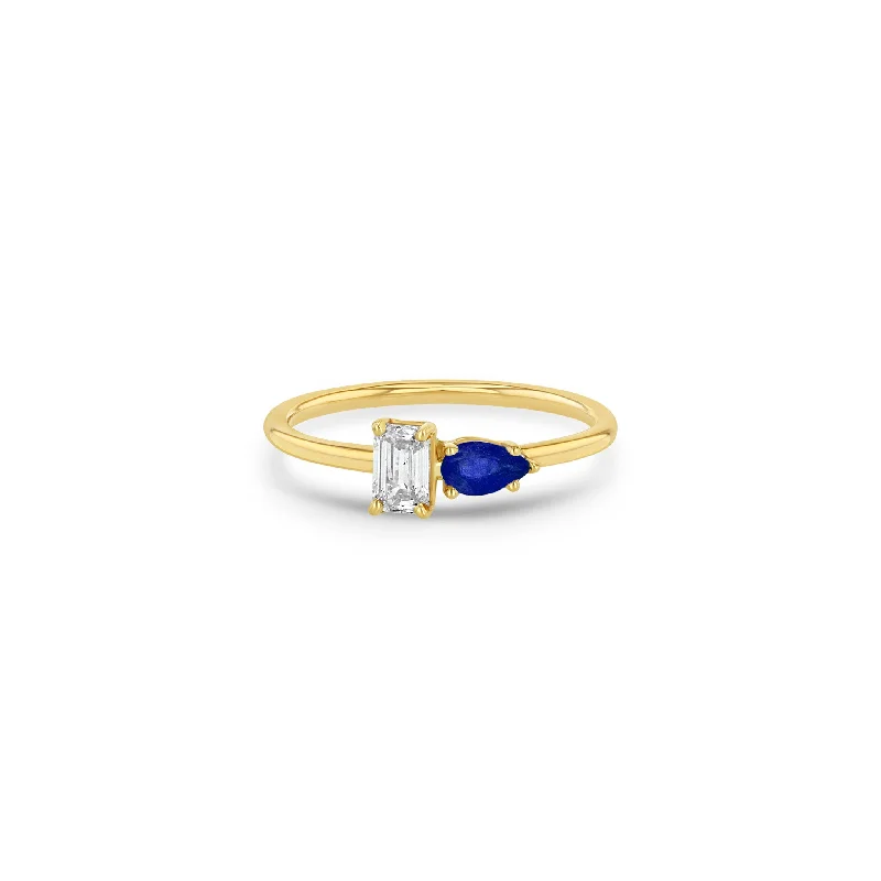 Make Your Outfit Shine With Discounted Jewelry 14k Pear Blue Sapphire & Emerald Cut Diamond Ring Make Your Outfit Shine With Discounted Jewelry 14k Pear Blue Sapphire & Emerald Cut Diamond Ring
