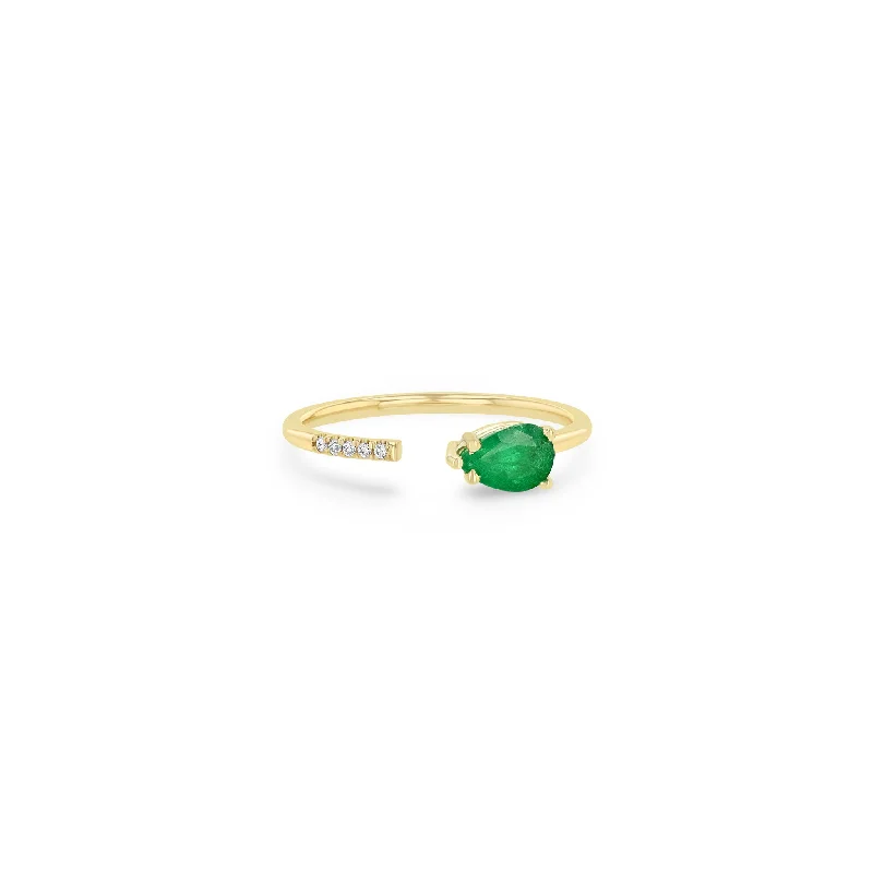 Best-Selling Jewelry Now Available At Special Deals 14k Pear Emerald & Pavé Diamond Open Ring Best-Selling Jewelry Now Available At Special Deals 14k Pear Emerald & Pavé Diamond Open Ring