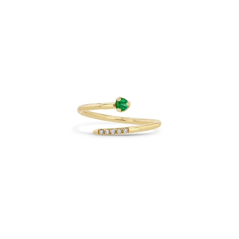 Luxury Jewelry Sale – Sparkle For Less 14k Prong Emerald & Pavé Diamond Bypass Ring Luxury Jewelry Sale – Sparkle For Less 14k Prong Emerald & Pavé Diamond Bypass Ring