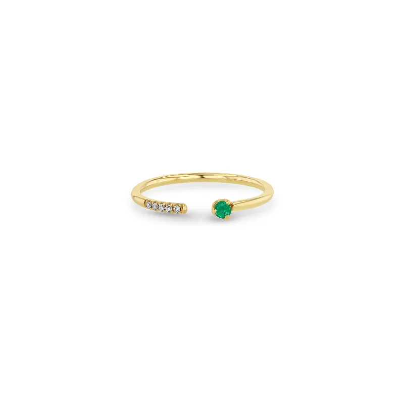 The Ultimate Jewelry Sale – Shop Premium Styles 14k Prong Emerald & Pavé Diamond Open Ring The Ultimate Jewelry Sale – Shop Premium Styles 14k Prong Emerald & Pavé Diamond Open Ring
