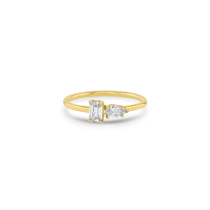 Jewelry Clearance – Final Chance To Save Big 14k Prong Pear & Emerald Cut Diamond Ring