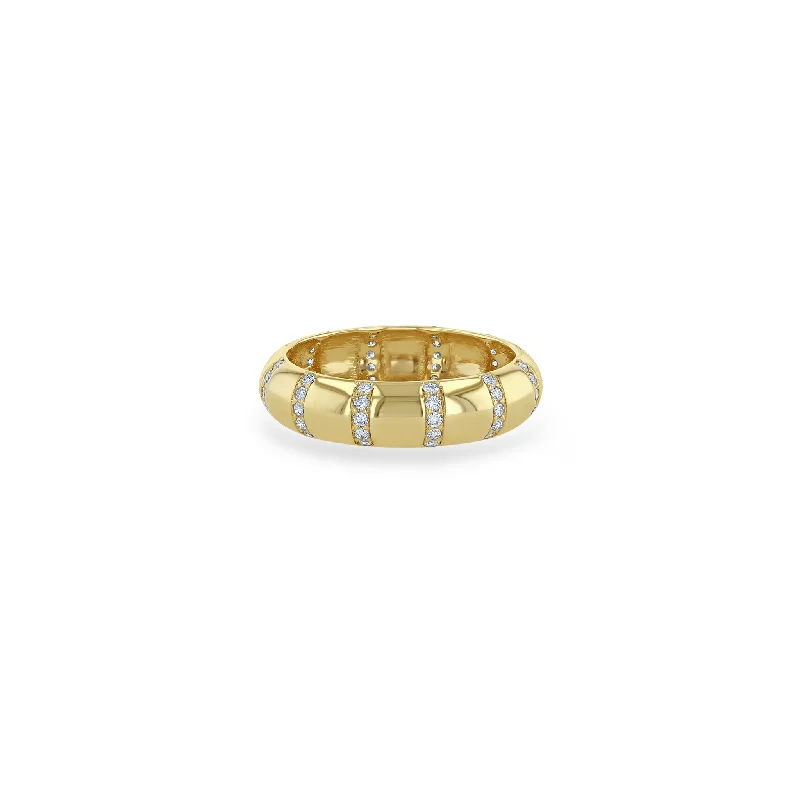 Flash Sale On Exquisite Jewelry – Don't Miss Out 14k Pavé Diamond Banded Half Round Ring