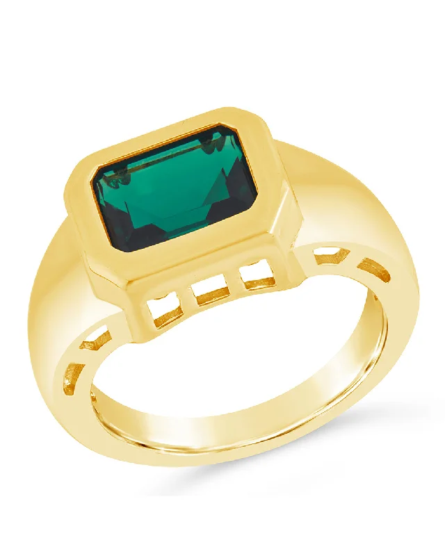 High-Quality Gemstone Jewelry For Special Occasions Calder CZ Statement Signet Ring