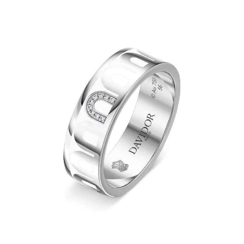 Shop High-Quality Jewelry At Jaw-Dropping Discounts L’Arc de DAVIDOR Ring MM, 18k White Gold with Neige Lacquered Ceramic and Porta Simple Diamonds Shop High-Quality Jewelry At Jaw-Dropping Discounts L’Arc de DAVIDOR Ring MM, 18k White Gold with Neige Lacquered Ceramic and Porta Simple Diamonds