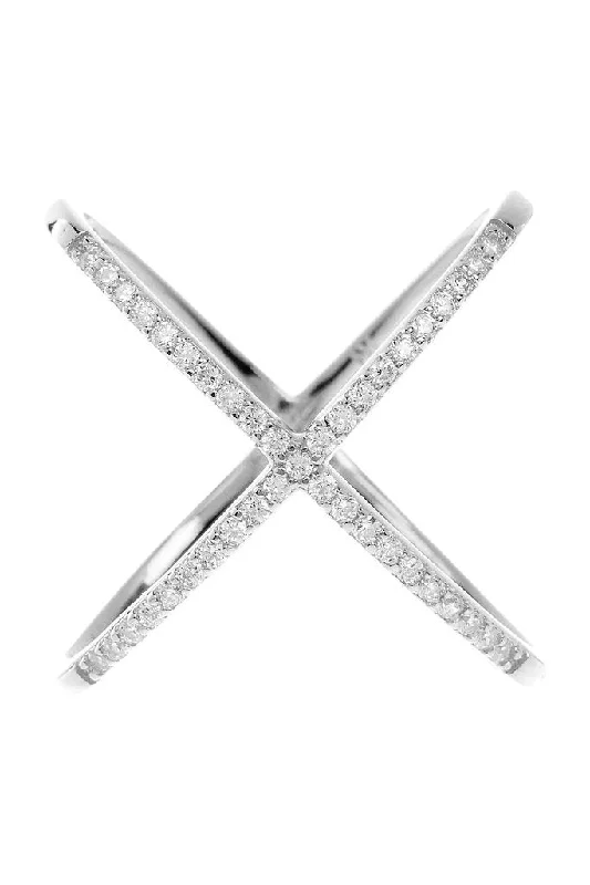 Dainty And Elegant Jewelry Now At Reduced Prices Sterling Silver CZ Criss Cross Ring Dainty And Elegant Jewelry Now At Reduced Prices Sterling Silver CZ Criss Cross Ring