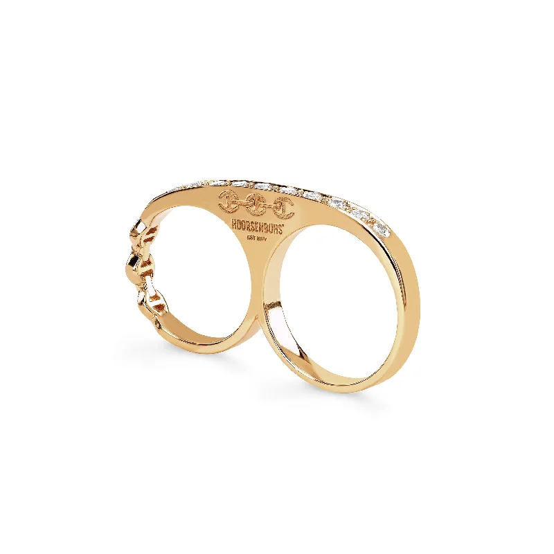 Trendy Minimalist Jewelry For Everyday Wear DOUBLE KNUCKLE WITH DIAMONDS