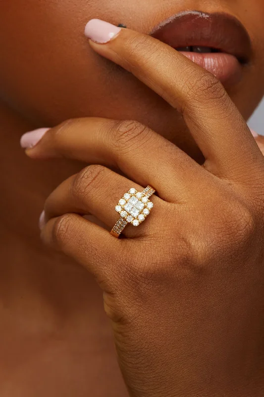 Shop Stylish Jewelry Now And Save Big Lola Cluster Natural Diamond Engagement Ring