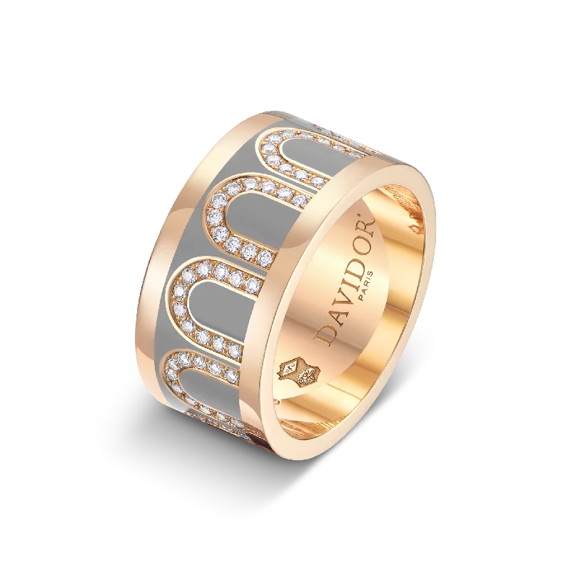 Must-Have Jewelry Pieces At Reduced Prices L'Arc de DAVIDOR Ring GM, 18k Rose Gold with Anthracite Lacquered Ceramic and Arcade Diamonds Must-Have Jewelry Pieces At Reduced Prices L'Arc de DAVIDOR Ring GM, 18k Rose Gold with Anthracite Lacquered Ceramic and Arcade Diamonds