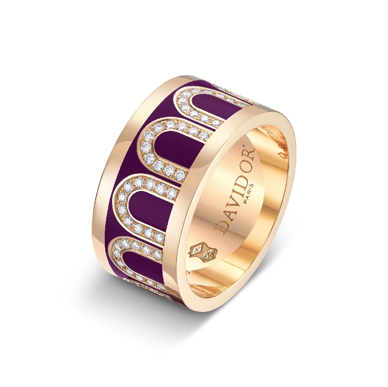 Sparkle On A Budget – Fine Jewelry For Less L'Arc de DAVIDOR Ring GM, 18k Rose Gold with Aubergine Lacquered Ceramic and Arcade Diamonds Sparkle On A Budget – Fine Jewelry For Less L'Arc de DAVIDOR Ring GM, 18k Rose Gold with Aubergine Lacquered Ceramic and Arcade Diamonds