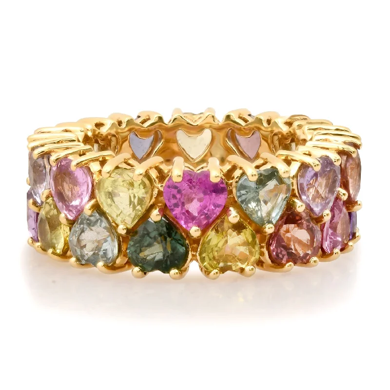 Stunning Statement Jewelry, Unbeatable Discounts Pastel Sapphire Shades of Shimmer Stacked Hearts Eternity Band Ring Stunning Statement Jewelry, Unbeatable Discounts Pastel Sapphire Shades of Shimmer Stacked Hearts Eternity Band Ring