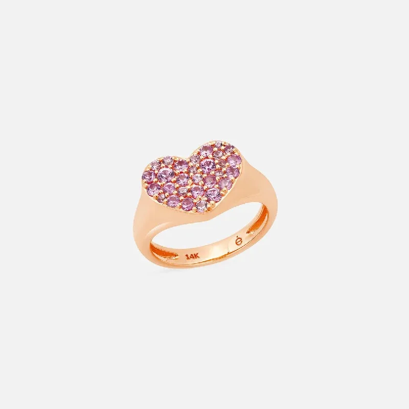 Bestselling Jewelry At Special Promotional Rates Pink Sapphire Smushed Heart Pinky Ring