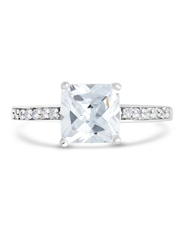 Affordable Luxury Jewelry For Every Occasion Sterling Silver Princess Cut CZ Promise Ring Affordable Luxury Jewelry For Every Occasion Sterling Silver Princess Cut CZ Promise Ring