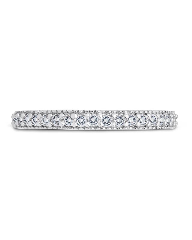 Unique Jewelry Designs Now At Discounted Rates Sterling Silver Thin CZ Band Ring