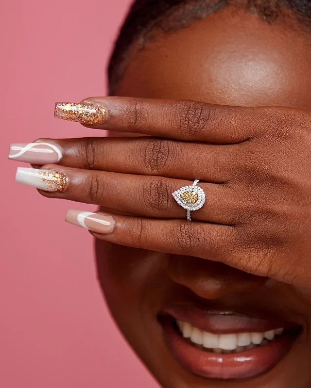 Special Deals On Handcrafted And Designer Jewelry Sunny Pear Natural Diamond Ring
