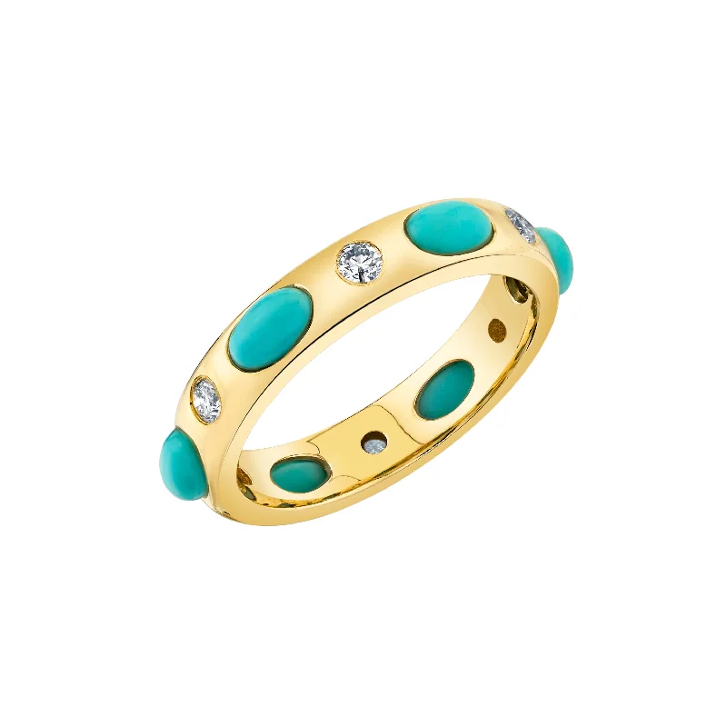 Grab Your Dream Jewelry At The Lowest Prices Turquoise and Diamond Band
