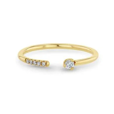 Bold And Beautiful Jewelry Now At Irresistible Prices Gold Open Ring with Prong-Set Diamond and Pave Diamonds Bold And Beautiful Jewelry Now At Irresistible Prices Gold Open Ring with Prong-Set Diamond and Pave Diamonds
