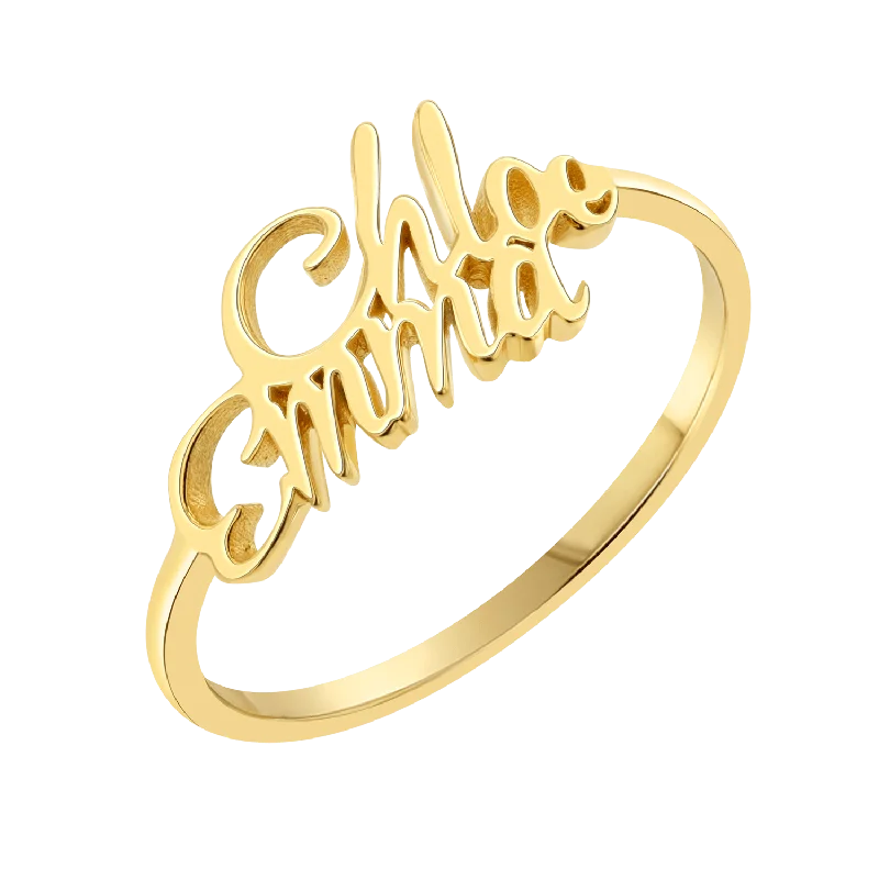 Trending Jewelry Now At Unbeatable Prices Script Double Name Ring