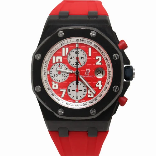 Grab Your Dream Jewelry At The Lowest Prices Audemars Piguet Mens Royal Oak Offshore Black Coated Stainless Steel 44mm Red Chronograph Dial Watch Grab Your Dream Jewelry At The Lowest Prices Audemars Piguet Mens Royal Oak Offshore Black Coated Stainless Steel 44mm Red Chronograph Dial Watch