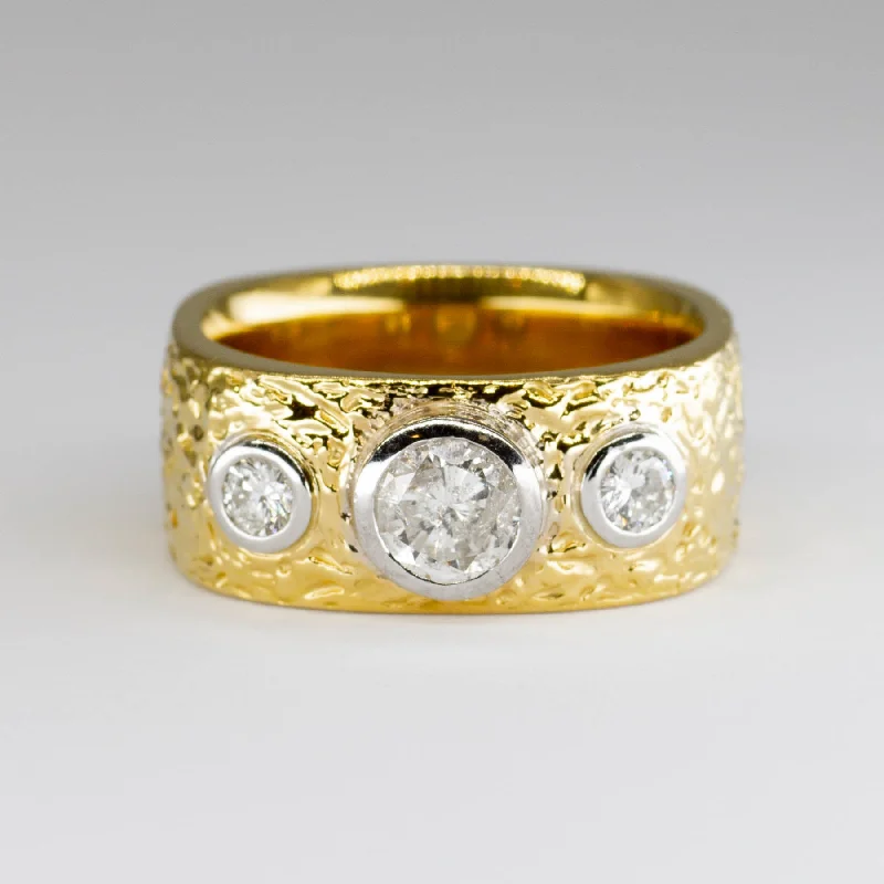 Flash Sale On Exquisite Jewelry – Don't Miss Out Bezel Set Three Stone Diamond Wide Ring | 1.43ctw | SZ 9.75 | Flash Sale On Exquisite Jewelry – Don't Miss Out Bezel Set Three Stone Diamond Wide Ring | 1.43ctw | SZ 9.75 |