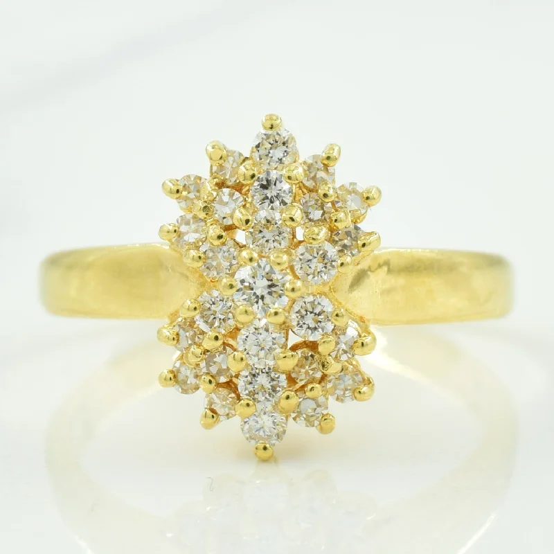 Modern Statement Jewelry For Bold Styling Cluster Diamond Ring | 0.40ctw | SZ 6.75 | Modern Statement Jewelry For Bold Styling Cluster Diamond Ring | 0.40ctw | SZ 6.75 |