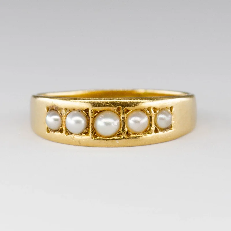 Special Sale On Handcrafted Jewelry – Shop Today Vintage Victorian London Five Pearl Ring | SZ 8 Special Sale On Handcrafted Jewelry – Shop Today Vintage Victorian London Five Pearl Ring | SZ 8