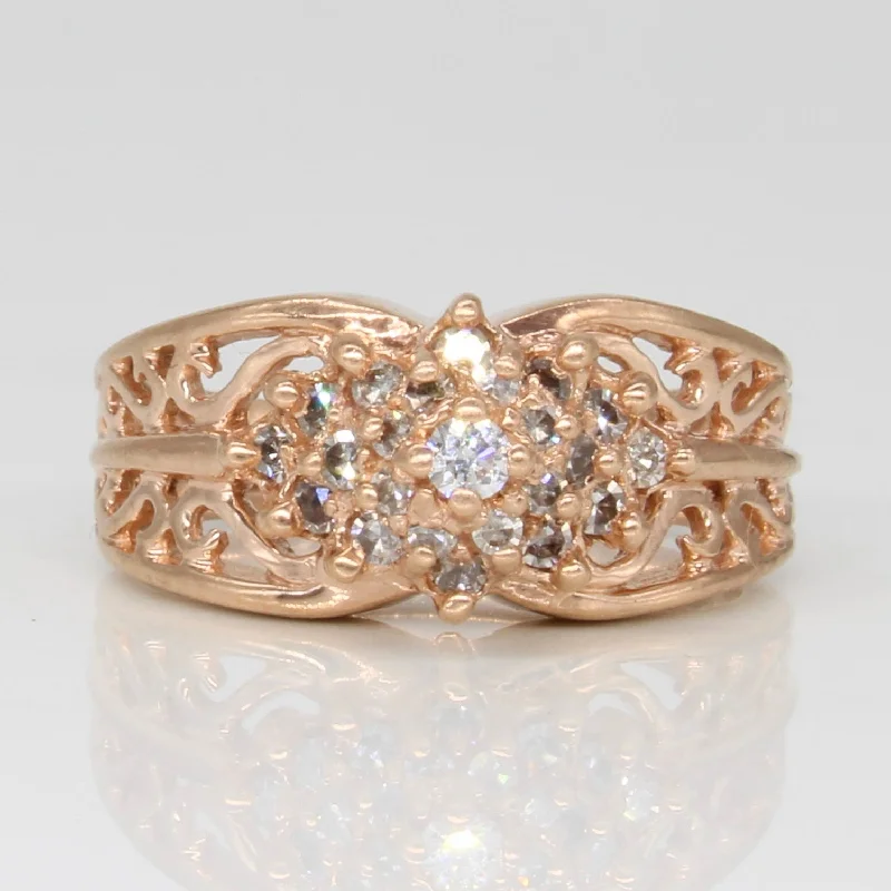 Affordable Gold-Plated Jewelry For Modern Fashion Diamond Cluster Ring | 0.15ctw | SZ 3.25 | Affordable Gold-Plated Jewelry For Modern Fashion Diamond Cluster Ring | 0.15ctw | SZ 3.25 |