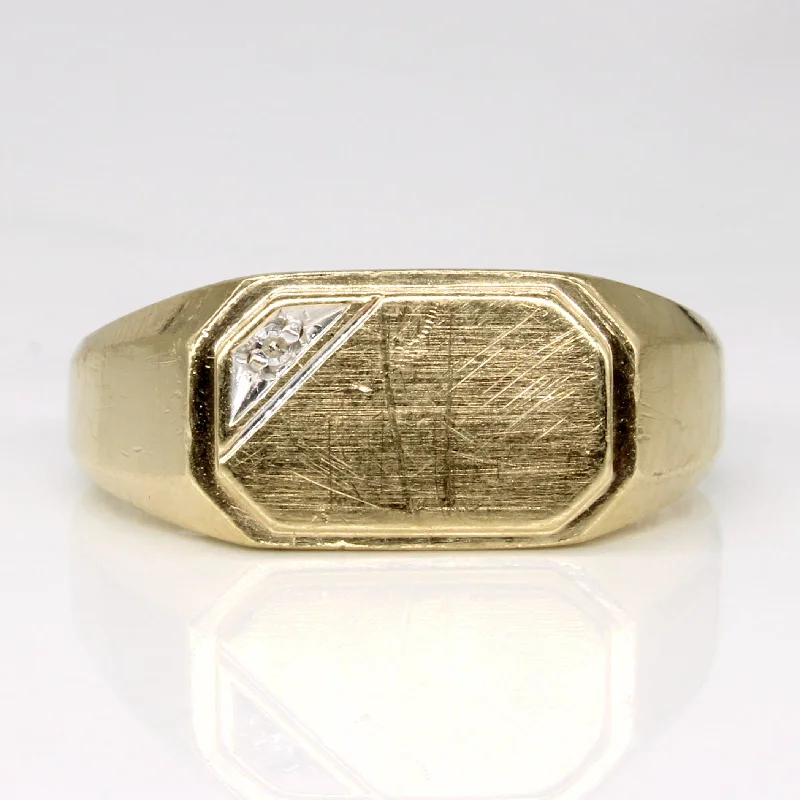 Seasonal Jewelry Deals – Elevate Your Style Single Diamond Signet Ring | 0.01ct | SZ 8.75 | Seasonal Jewelry Deals – Elevate Your Style Single Diamond Signet Ring | 0.01ct | SZ 8.75 |