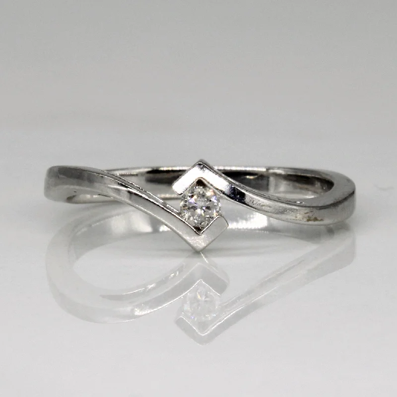 Fashion-Forward Geometric Jewelry For Contemporary Style Solitaire Diamond Ring | 0.06ct | SZ 6 | Fashion-Forward Geometric Jewelry For Contemporary Style Solitaire Diamond Ring | 0.06ct | SZ 6 |
