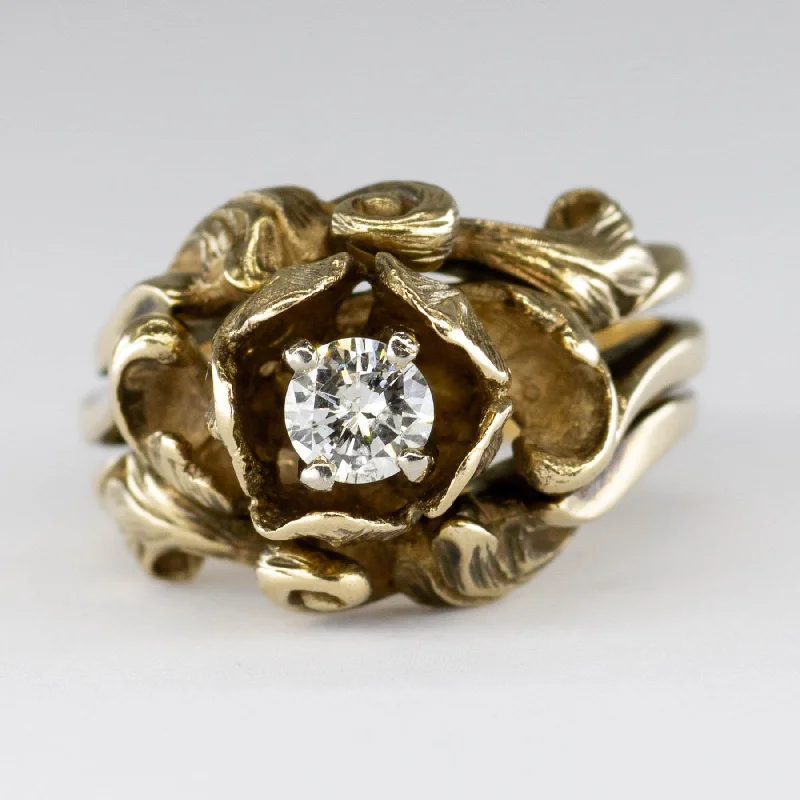 Elevate Your Jewelry Collection With Limited-Time Savings Flower Design High Set Solitaire Diamond Ring | 0.33ct | SZ 4.5 | Elevate Your Jewelry Collection With Limited-Time Savings Flower Design High Set Solitaire Diamond Ring | 0.33ct | SZ 4.5 |
