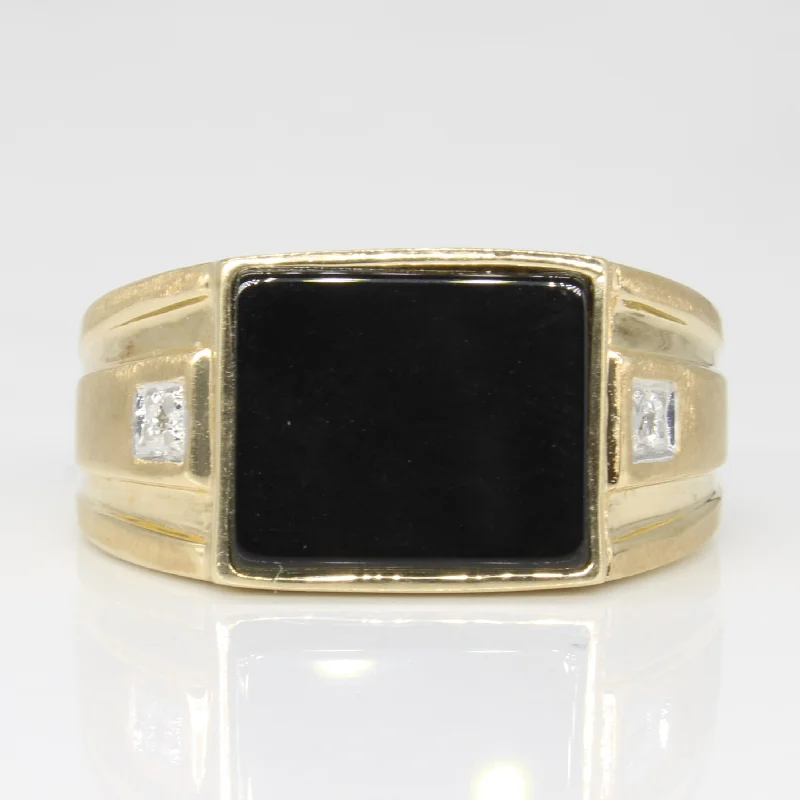 Trending Jewelry Styles Now At Limited-Time Discounts Onyx & Diamond Ring | 3.00ct, 0.01ctw | SZ 10.75 | Trending Jewelry Styles Now At Limited-Time Discounts Onyx & Diamond Ring | 3.00ct, 0.01ctw | SZ 10.75 |