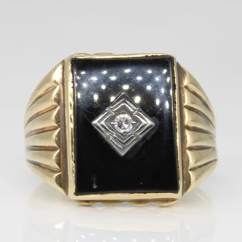 Exclusive Jewelry Offers – Shine For Less Onyx & Diamond Ring | 6.50ct, 0.03ct | SZ 11.25 | Exclusive Jewelry Offers – Shine For Less Onyx & Diamond Ring | 6.50ct, 0.03ct | SZ 11.25 |