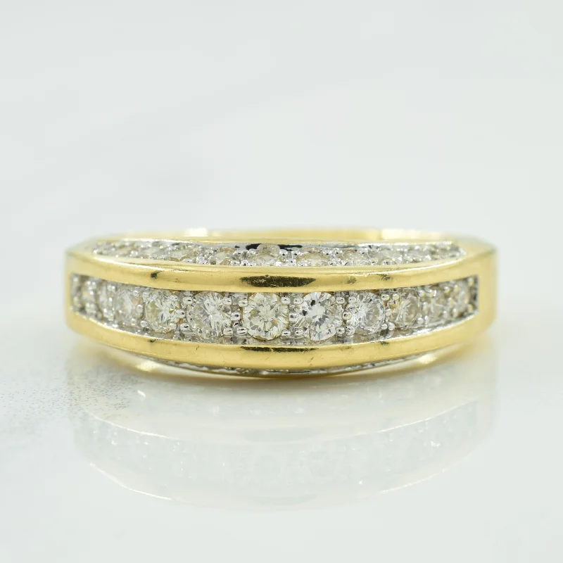 Fashion-Forward Geometric Jewelry For Contemporary Style Pave Set Diamond Ring | 0.50ctw | SZ 8.25 |