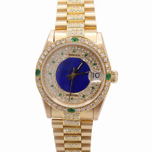 Exclusive Online Discounts On Stylish Jewelry Rolex Ladies Datejust 31mm, 18k Yellow gold, Iced Out, Custom Pave Lapis Dial Reference# 68278 Exclusive Online Discounts On Stylish Jewelry Rolex Ladies Datejust 31mm, 18k Yellow gold, Iced Out, Custom Pave Lapis Dial Reference# 68278