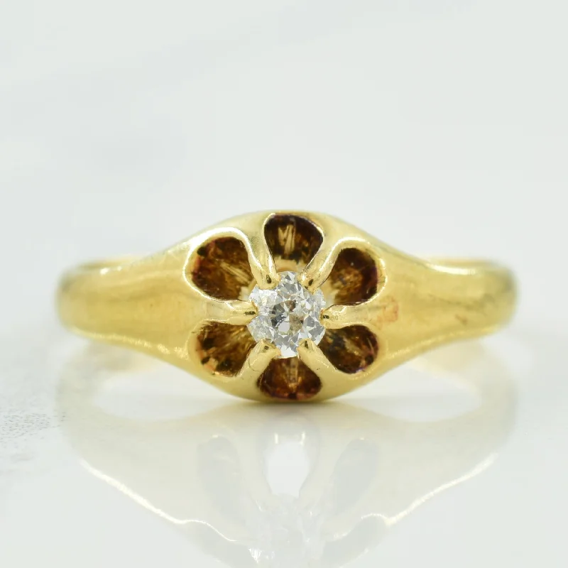 Clearance Sale On High-End Jewelry Collections Antique Victorian Belcher Set Old European Diamond Ring | 0.07ct | SZ 4.5 | Clearance Sale On High-End Jewelry Collections Antique Victorian Belcher Set Old European Diamond Ring | 0.07ct | SZ 4.5 |