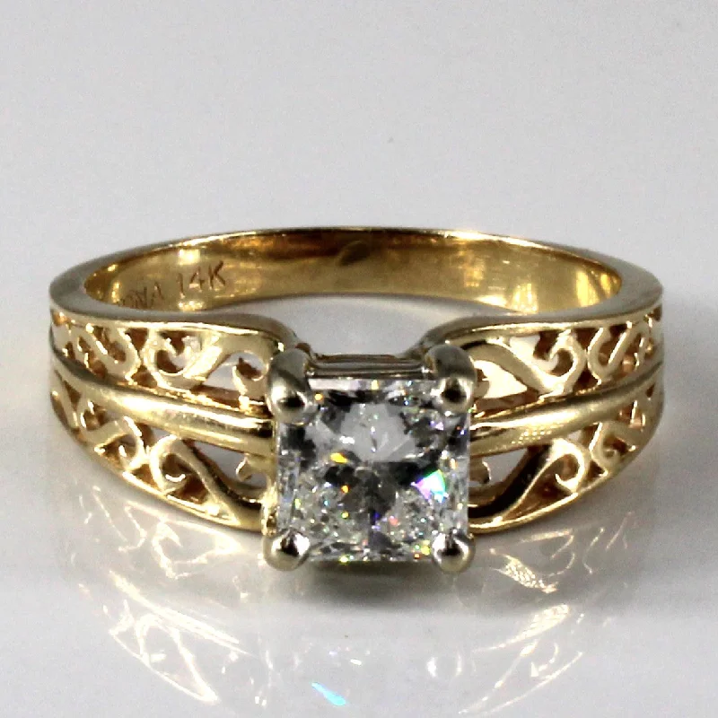 Unique Jewelry Designs Now At Discounted Rates Solitaire Princess Diamond Filigree Gold Ring | 1.06ct I1 H | SZ 7.75 | Unique Jewelry Designs Now At Discounted Rates Solitaire Princess Diamond Filigree Gold Ring | 1.06ct I1 H | SZ 7.75 |