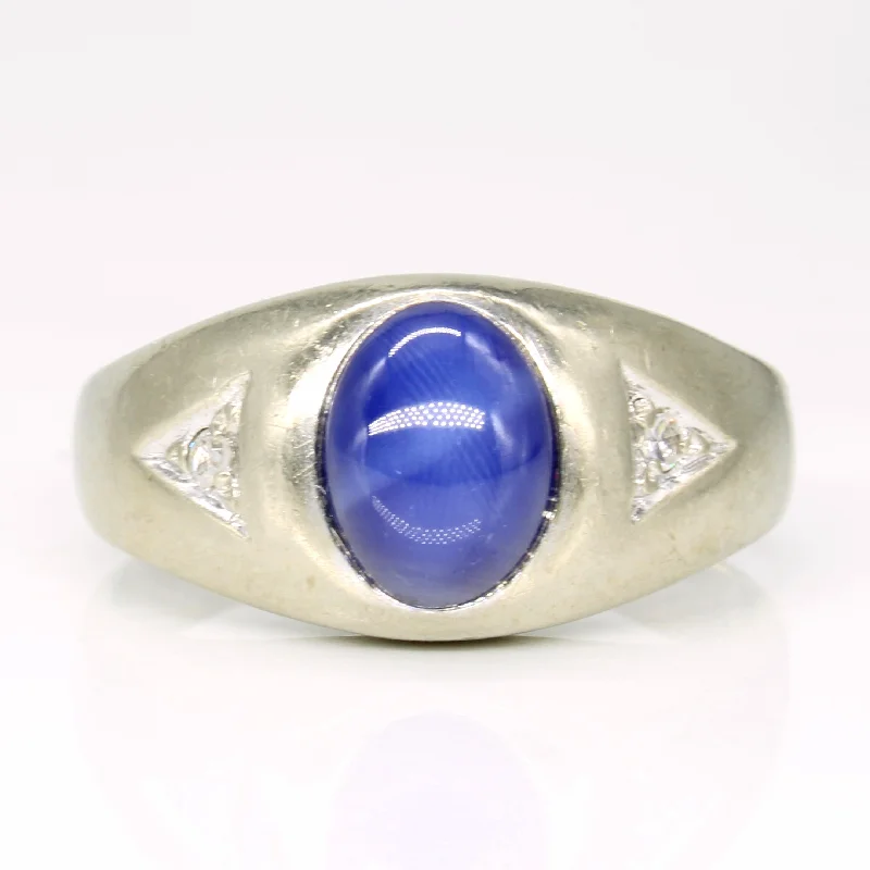 Unmissable Discounts On Timeless Jewelry Pieces Synthetic Star Sapphire & Diamond Cocktail Ring | 2.20ct, 0.04ctw | SZ 10 | Unmissable Discounts On Timeless Jewelry Pieces Synthetic Star Sapphire & Diamond Cocktail Ring | 2.20ct, 0.04ctw | SZ 10 |