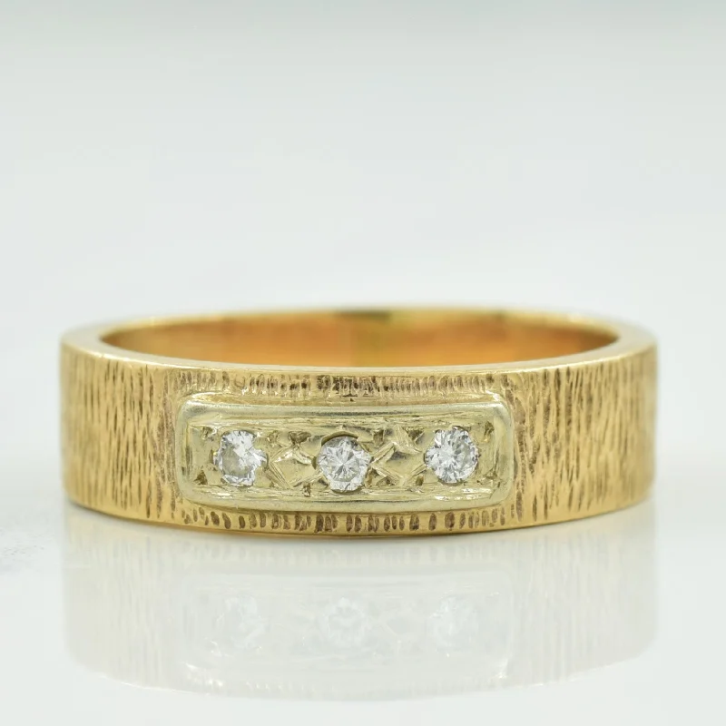 Shop Fine Jewelry With Amazing Deals Three Stone Textured Diamond Band | 0.06ctw | SZ 6 | Shop Fine Jewelry With Amazing Deals Three Stone Textured Diamond Band | 0.06ctw | SZ 6 |