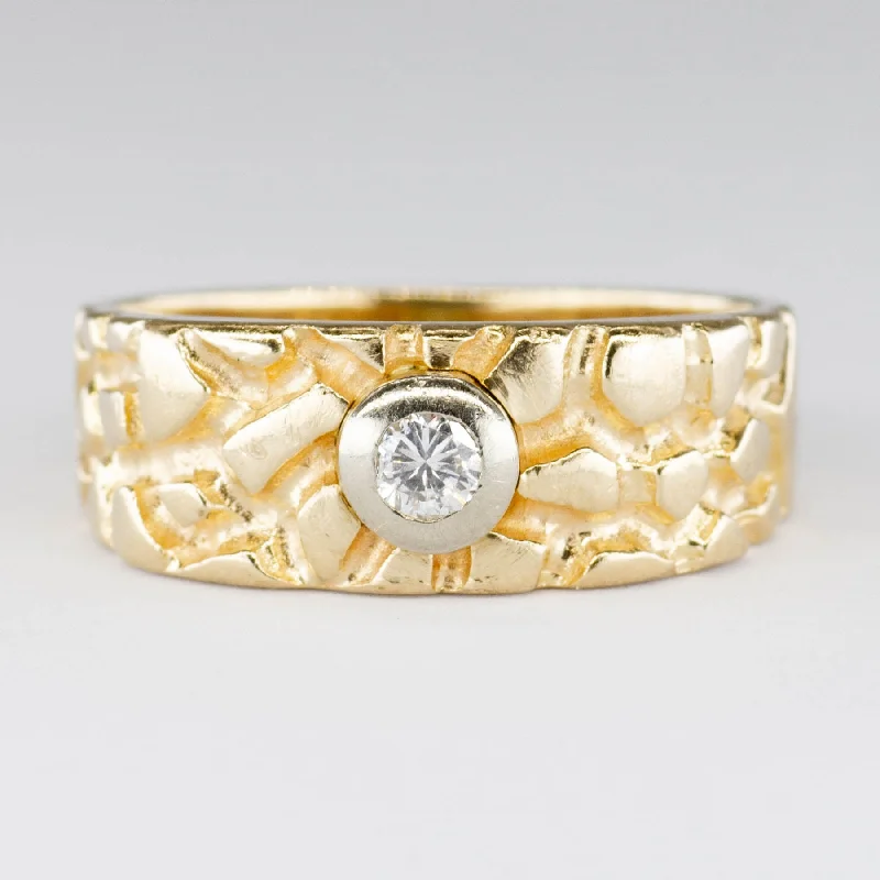 Special Offers On Handcrafted And Designer Jewelry Bezel Set Diamond Textured Gold Ring | 0.15ct | SZ 7.75 | Special Offers On Handcrafted And Designer Jewelry Bezel Set Diamond Textured Gold Ring | 0.15ct | SZ 7.75 |