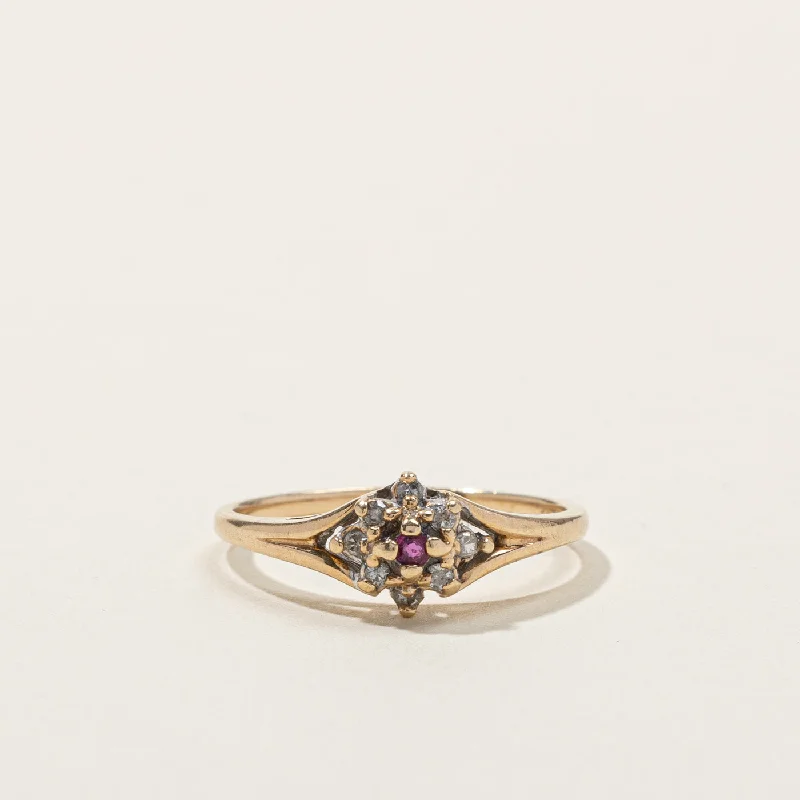 Personalized Jewelry Sale – Unique Gifts At Low Prices Cluster Diamond & Ruby Ring | 0.08ctw | 0.03ct | SZ 6.75 |