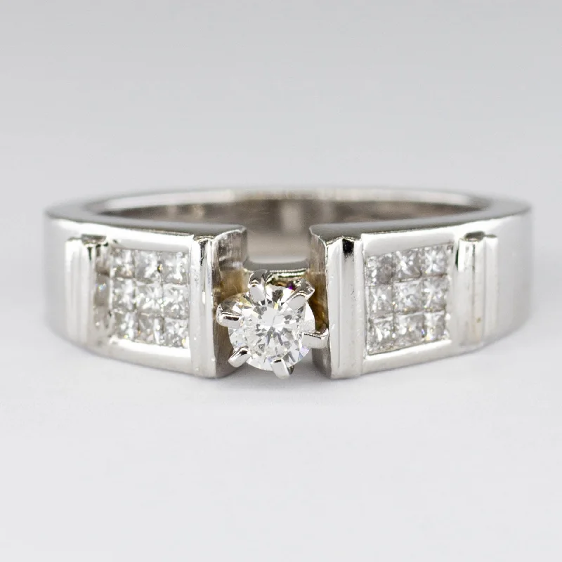 Shop Elegant Jewelry At Unbeatable Prices Cluster Diamond White Gold Ring | 0.62ctw | SZ 7 | Shop Elegant Jewelry At Unbeatable Prices Cluster Diamond White Gold Ring | 0.62ctw | SZ 7 |