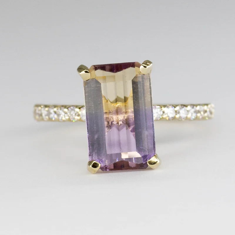 Affordable Glamour – Premium Jewelry For Less Ametrine and Diamond Accented Ring | 2.80ct, 0.29ctw | SZ 6 | Affordable Glamour – Premium Jewelry For Less Ametrine and Diamond Accented Ring | 2.80ct, 0.29ctw | SZ 6 |