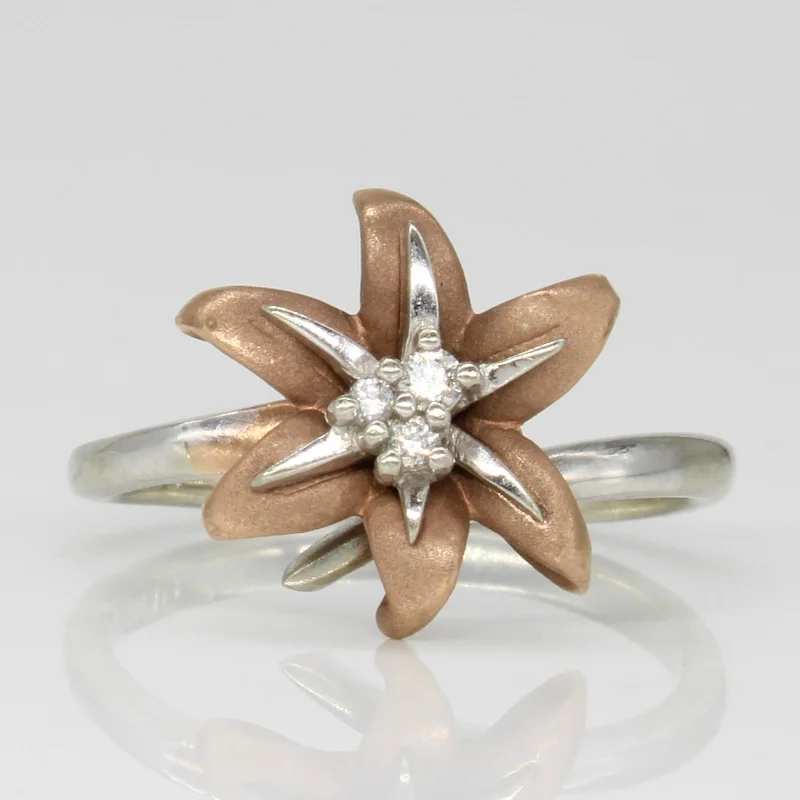 Luxury Jewelry Sale – Sparkle For Less Diamond Flower Ring | 0.04ctw | SZ 6.5 |
