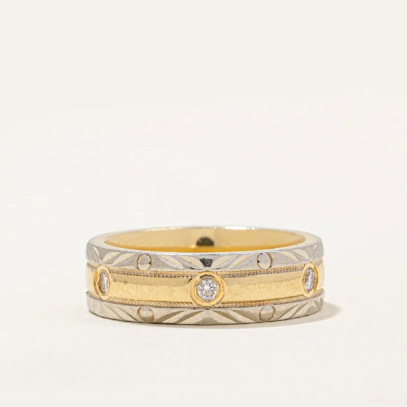 Premium Jewelry At Special Low Prices For A Limited Time Flush Set Diamond Two Tone Gold Band | 0.20ctw | SZ 6.75 | Premium Jewelry At Special Low Prices For A Limited Time Flush Set Diamond Two Tone Gold Band | 0.20ctw | SZ 6.75 |