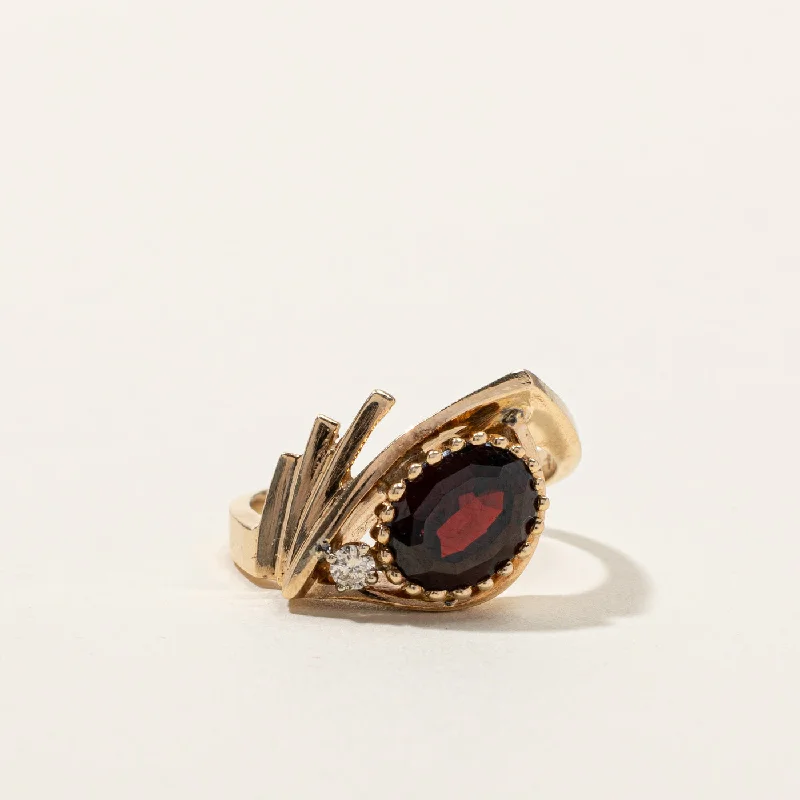 Timeless Elegance Now At Special Discounts Garnet & Diamond Textured Gold Ring | 2.10ct | 0.05ct | SZ 6 | Timeless Elegance Now At Special Discounts Garnet & Diamond Textured Gold Ring | 2.10ct | 0.05ct | SZ 6 |