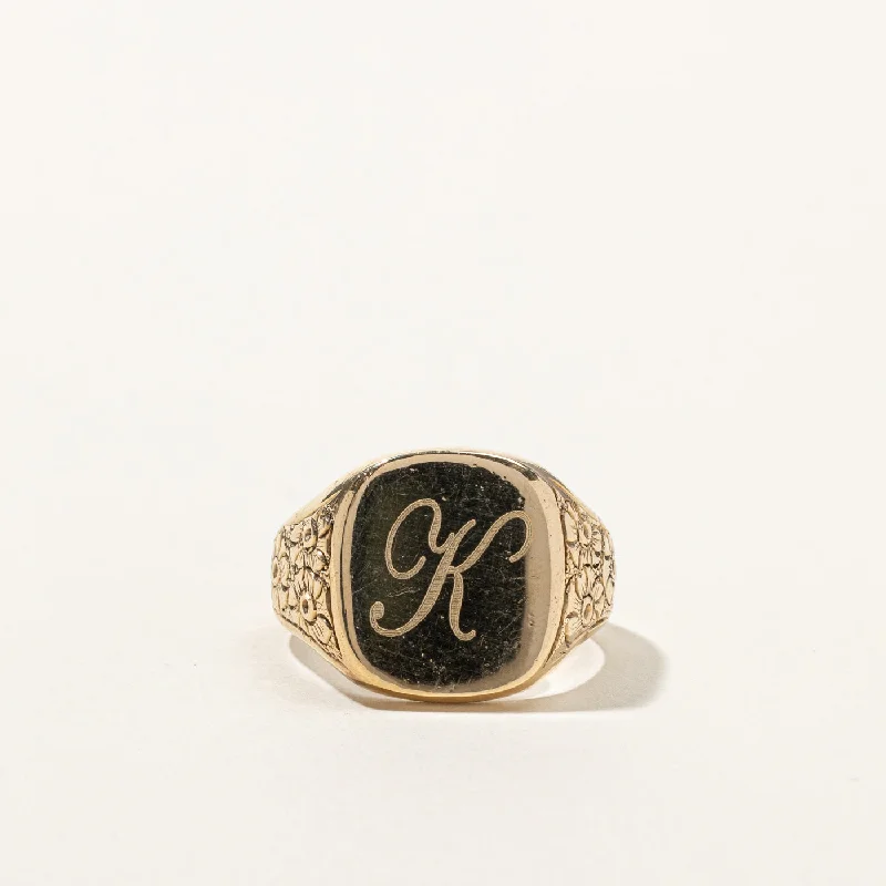 Exclusive Jewelry Sale Event – Shop Now Gold Initial "K" Signet Ring | SZ 10.25 |