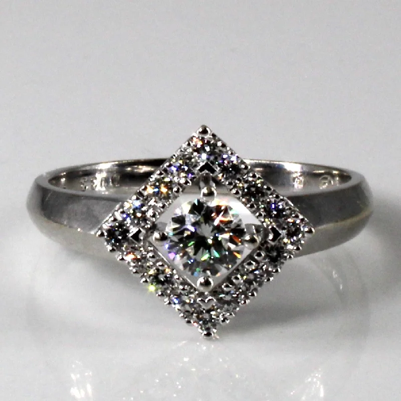 Affordable Gold-Plated Jewelry For Modern Fashion Halo Style Diamond Engagement Ring | 0.52ctw | SZ 7.25 | Affordable Gold-Plated Jewelry For Modern Fashion Halo Style Diamond Engagement Ring | 0.52ctw | SZ 7.25 |